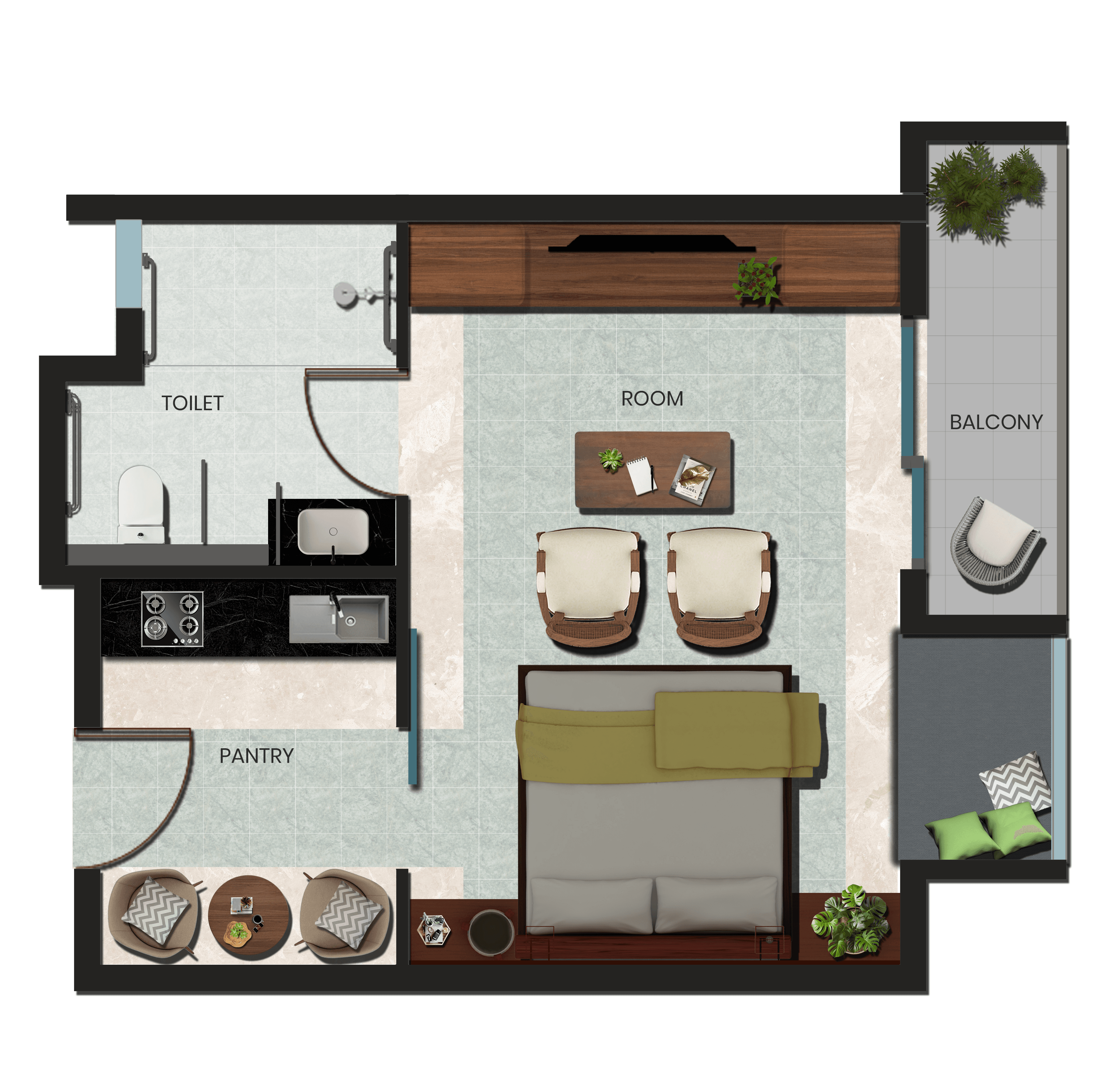 Apartment Type 01 at Advaya Coliving