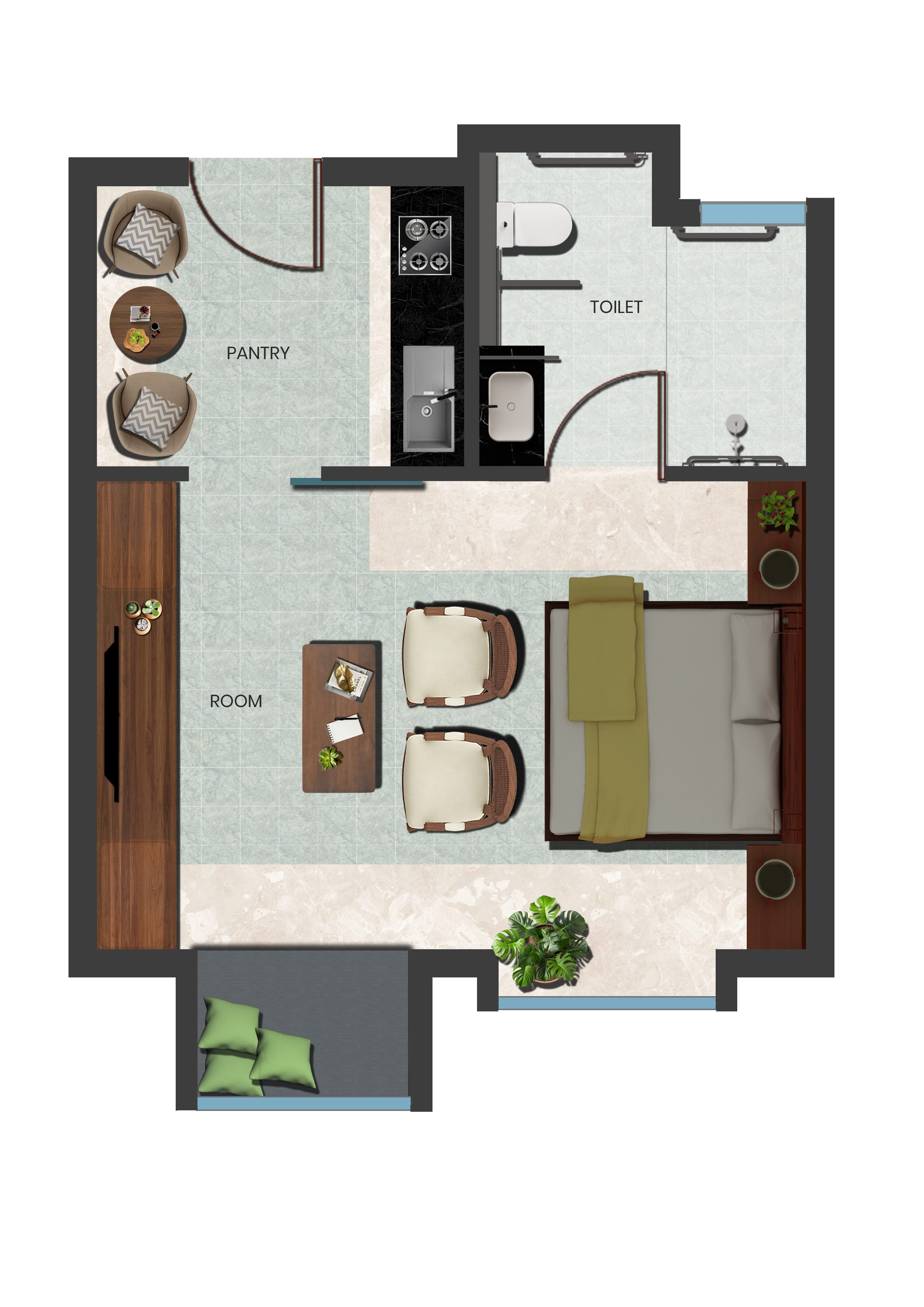 Apartment Type 02 at Advaya Coliving